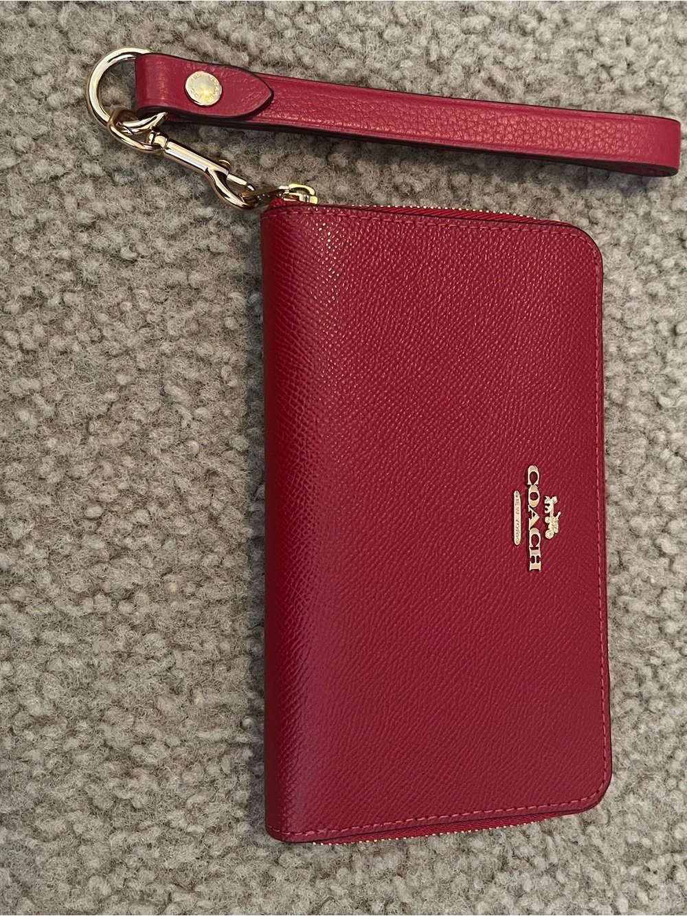 Coach 1941 Red Leather Zip wallet with Gold Hardware